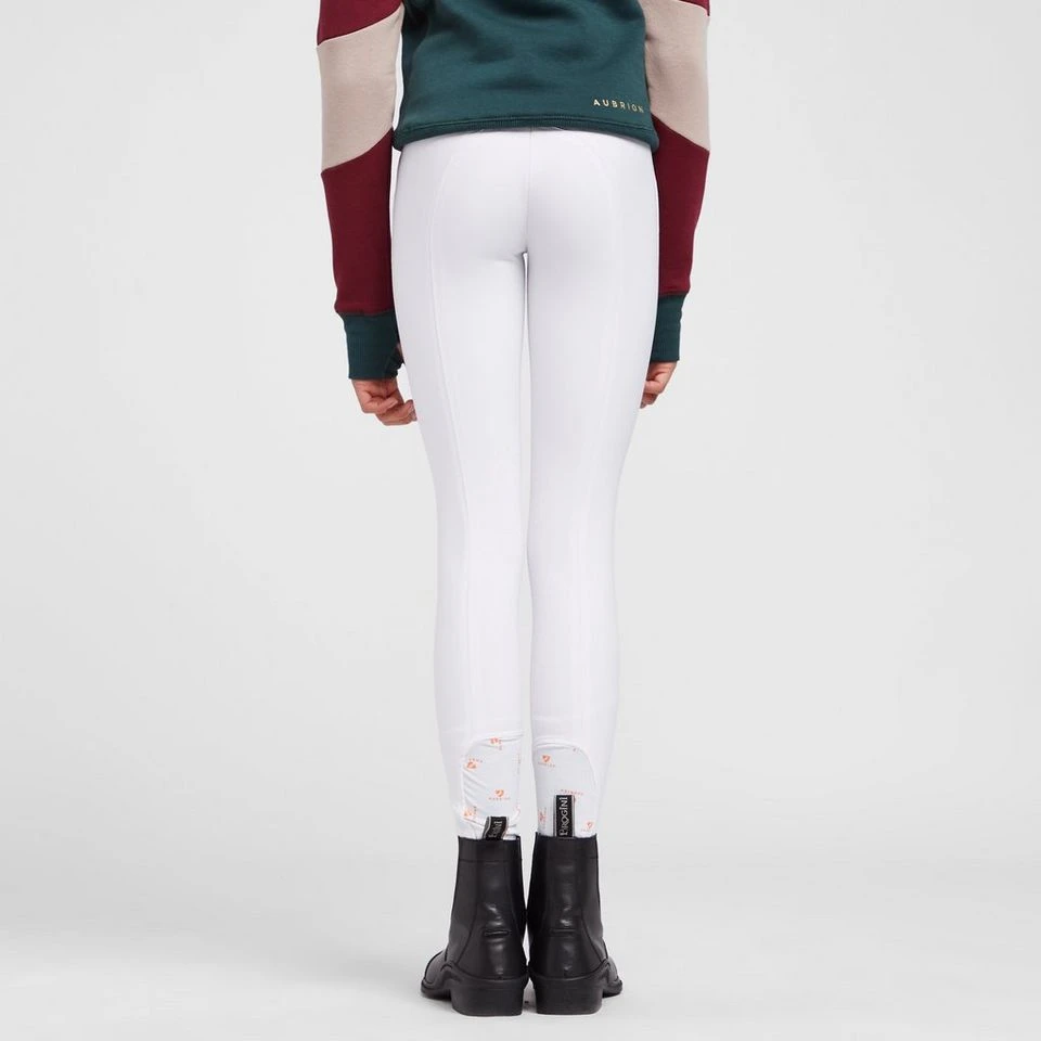 Kids' Thompson Knee Patch Breeches White 4 Kids' Thompson Knee Patch Breeches White - Image 2