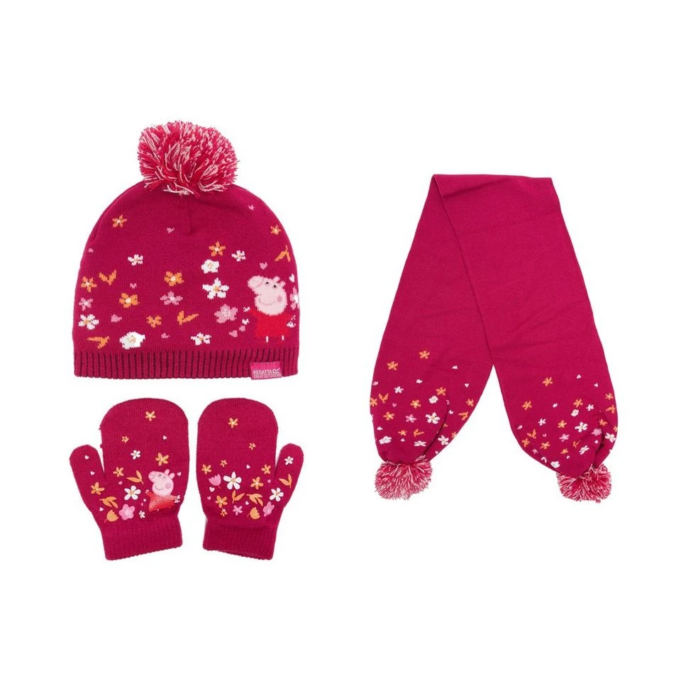 Regatta Peppa Pig Knitted Pom Pom Hat Scarf And Glove Set 5 Regatta Peppa Pig Knitted Pom Pom Hat Scarf And Glove Set - Image 3